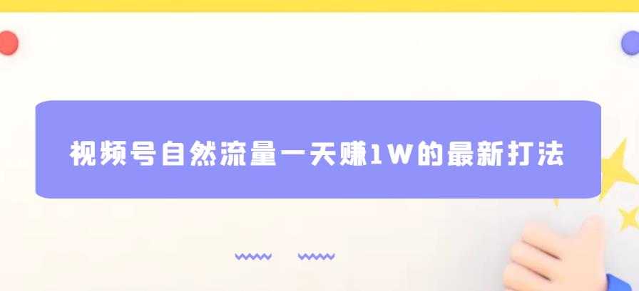 视频号自然流量一天赚1W的最新打法，基本0投资【揭秘】
