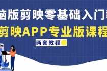 （4631期）电脑版剪映零基础入门教程+剪映APP专业版课程（两套教程）